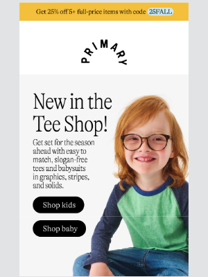 Primary - Fresh picks in the Tee Shop: Stripes, graphics, + more! 🌈🍎⚡
