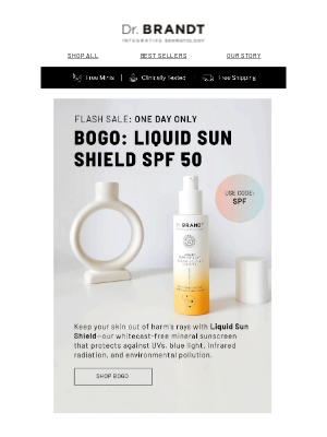 dr. brandt Skincare - Love Liquid Sun Shield? - Today Only | BOGO Liquid Sun Shield