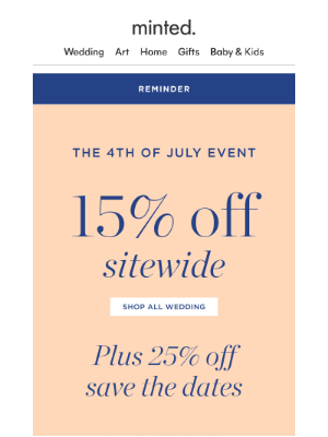 Minted - Rachel, say yes to 15% off wedding