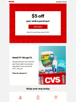 CVS Pharmacy - Hey Bestie, We Want You Back - $5 Off.