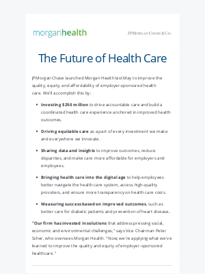 JPMorgan Chase & Co. - The Future of Health Care