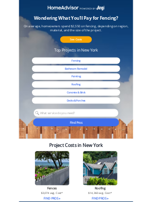 HomeAdvisor - 00000: Fencing Costs