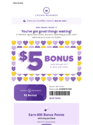 Hallmark - $5 because we appreciate you! 💜💛💜