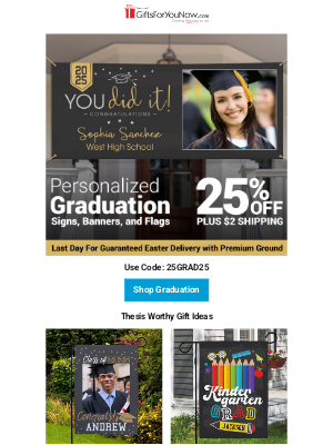 GiftsForYouNow.com - 🎓 Celebrate Big—25% Off Graduation Signs, Banners & Flags!