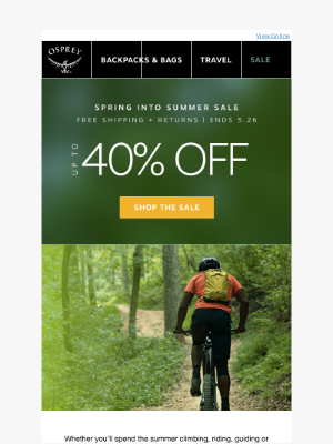 Osprey - Up to 40% off summer adventure