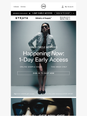 260 Sample Sale - ⭐️SHOP EARLY ACCESS → Badgley Mischka, Ministry of Supply, & Strata Eyewear