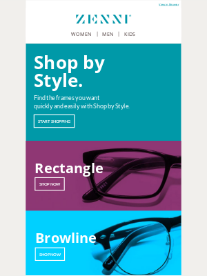 Zenni Optical - Find It Fast with Shop by Style