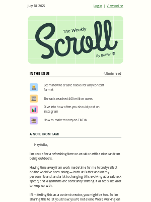 Buffer - 🤳🏾 The Weekly Scroll: Post 3-5 times a week on Instagram
