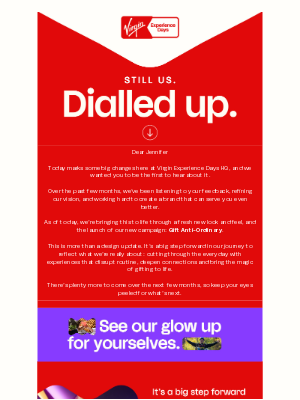 Virgin Experience Days (United Kingdom) - Still Us. Dialled Up.