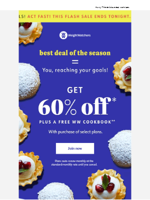 Weight Watchers (CA) - Black Friday isn’t over—rejoin for 60% off today!