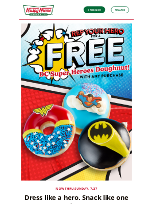 Krispy Kreme Doughnuts - Suit up for a FREE Super Hero doughnut