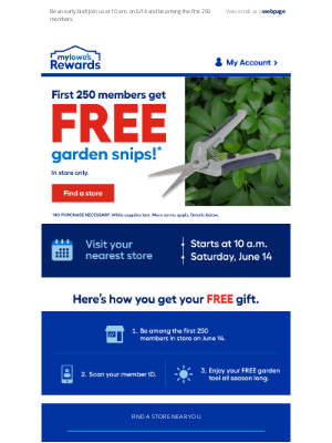 Lowe's - Get FREE garden snips on 6/14! In store only🔴