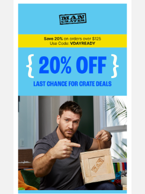 Man Crates - Final Hours: 20% Off Manly Gifts!