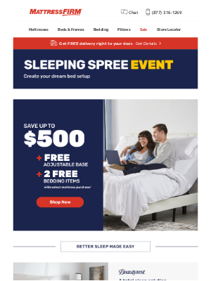 Mattress Firm - Ready, set, shop! Our Sleeping Spree Event is on