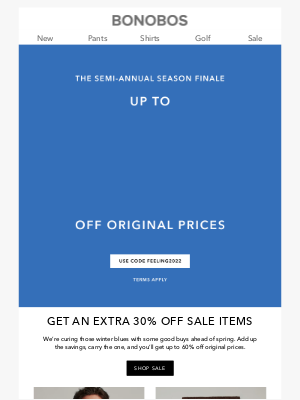 Bonobos - SEMI-ANNUAL SALE: Up to 60% Off Sale Items