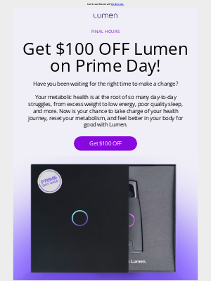 Lumen - PRIME DAY SALE: Final hours! ⌛Get $100 OFF