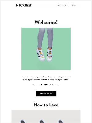 best welcome email examples: Hickies