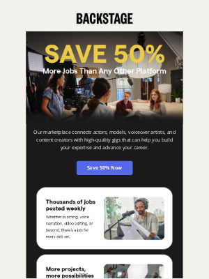 Backstage - SALE STARTS NOW: $100 off a membership!