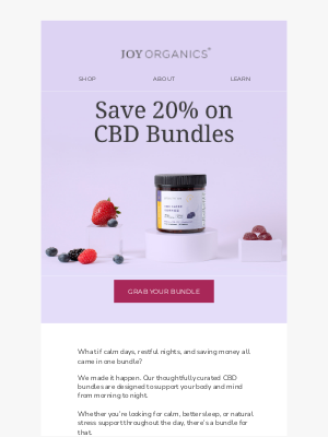 Joy Organics - Bundle & Save: 20% Off CBD Favorites