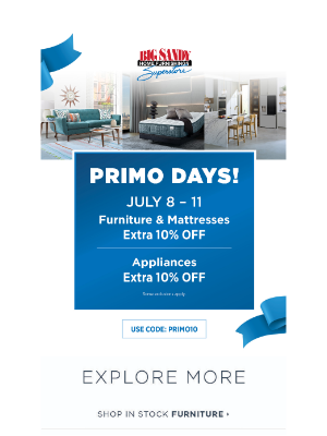 Big Sandy Superstore - ⏳ Only 2 Days Left - Extra 10% OFF Furniture, Mattresses & Appliances!
