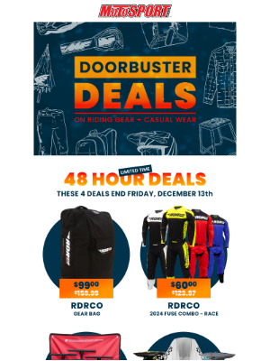 MotoSport - 4 Fresh Deals | RDRCO Gear Bag Now $99