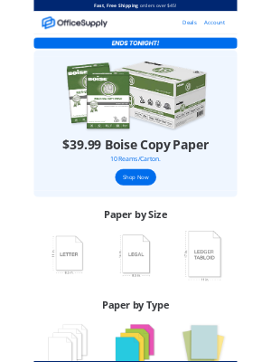 OfficeSupply - ALERT 🚨 Stock Up Before Midnight! $39.99 Copy Paper Ending Soon