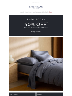 Sheridan (Australia) - Final call: 40% off ends today