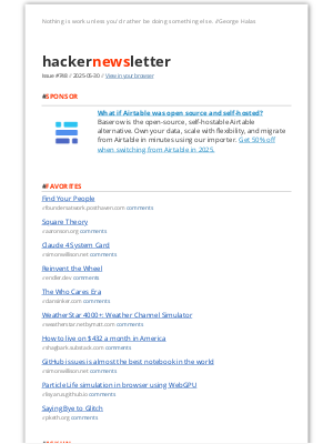 Hacker Newsletter - Hacker Newsletter #748