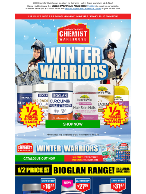 Chemist Warehouse Australia - 1/2 Price Off Bioglan And Nature's Way This Winter!