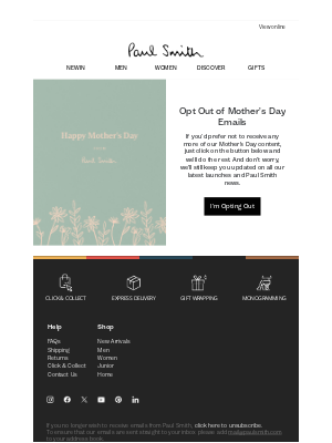 Paul Smith (United Kingdom) - Rather not hear about Mother's Day?