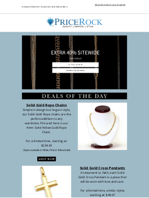 pricerock - GOLD RUSH: LOWER PRICES ON JEWELRY!