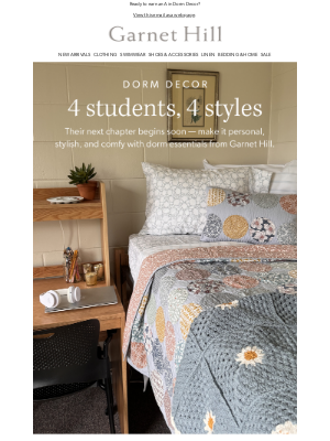 Garnet Hill - IRL: 4 students style their dorm rooms with Garnet Hill