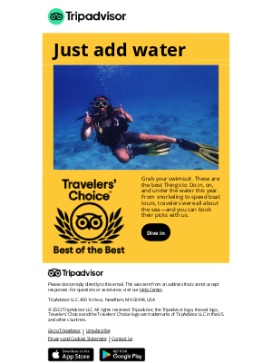TripAdvisor - Dive into these Travelers’ Choice winners