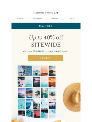 Nations Photo Lab - Final hours for up to 40% off SITEWIDE
