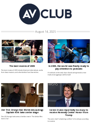 The A.V. Club - 2005 Week continues with the best films of the year