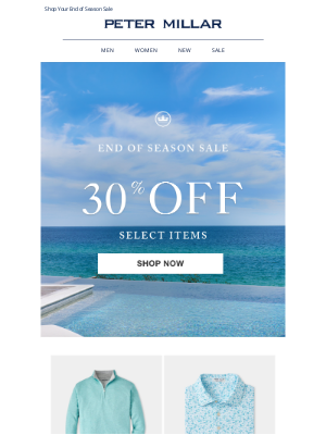 Peter Millar - Don’t Miss 30% Off Select Styles