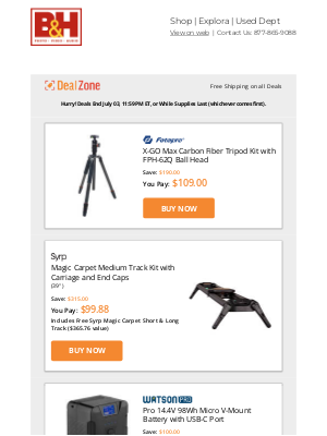 B&H Photo Video - Today's Deals: 💰$190 OFF! Fotopro CF Tripod Kit w/ Ball Head & More!