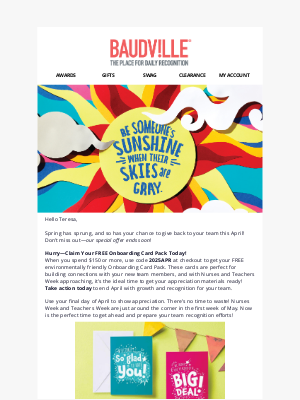 Baudville - Your Last Day for and Exclusive Freebie!
