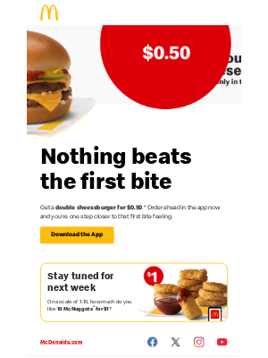 McDonald's - $0.50 for a perfect first bite 🍔