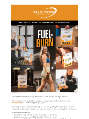 Bulk Nutrients(Australia) - Fuel the Burn, Rhonda! 🔥