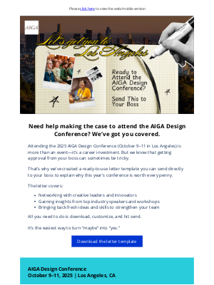 AIGA - Need help convincing your boss? We’ve got the perfect letter!