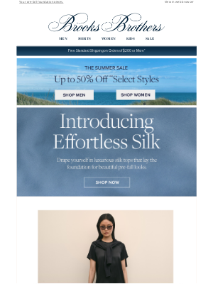 Brooks Brothers - Luxurious silk blouses for summer-to-fall and beyond