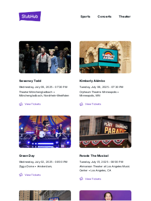 StubHub - Your event lineup: Sweeney Todd