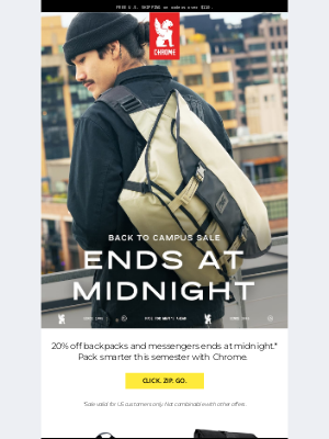 Chrome Industries - Back To Campus Sale Ends AT MIDNIGHT