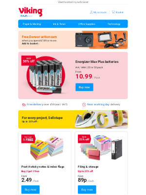 Viking Direct (United Kingdom) - This week only: up to 38% off Energizer batteries