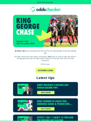 Oddschecker (United Kingdom) - Architect provides his King George Chase tips 🏇