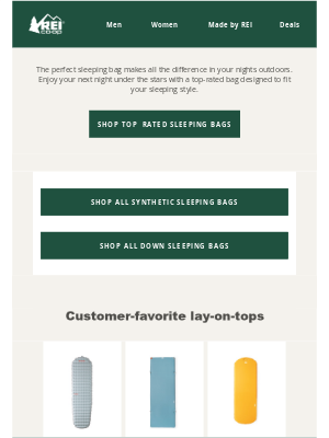 REI - Top-rated sleeping bags for 5-star nights