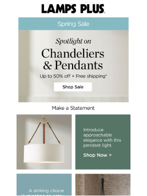 Lamps Plus - Chandeliers & Pendants: Up to HALF Off
