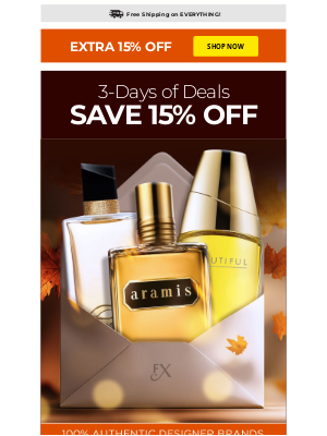 3-Days Only Extra 15% Off 💸