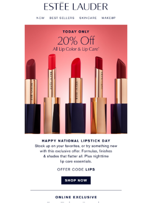 Estée Lauder - Kiss This 💄 20% Off Lip Color & Lip Care